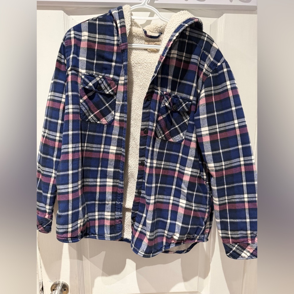 Boston Traders Blue and Pink Plaid Jacket